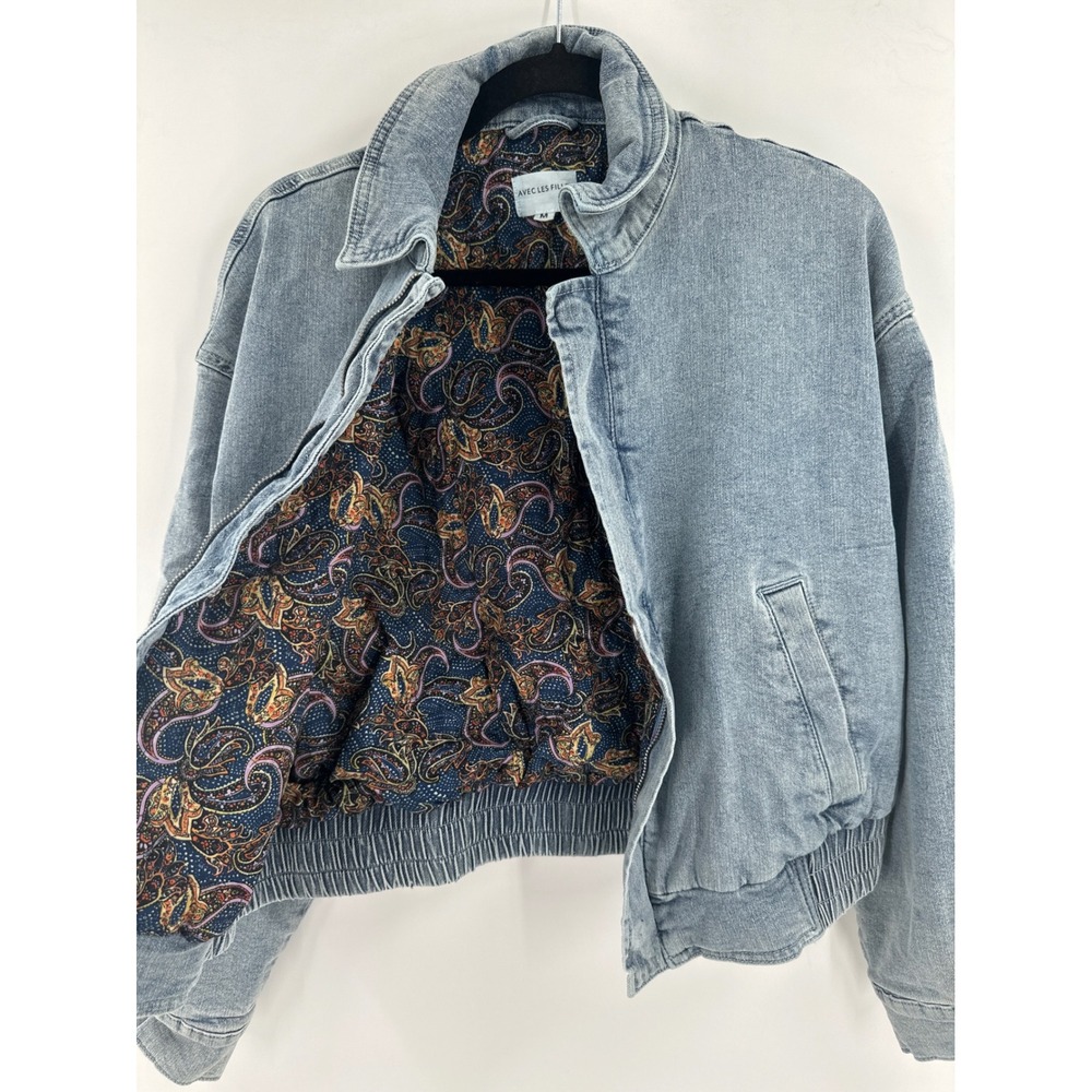 Anthropologie Avec Les Filles Bomber Jacket Full Zip Medium - Picture 5 of 5